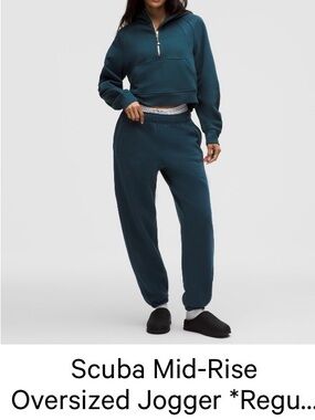 Lululemon Scuba Mid rise oversized Jogger indochine Blue